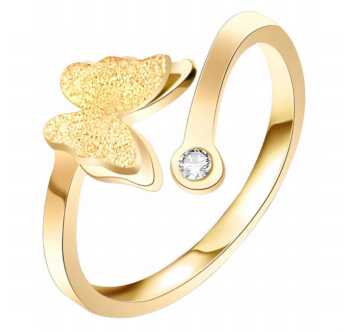 Butterfly” Ring, Steel Plated with 18K Gold