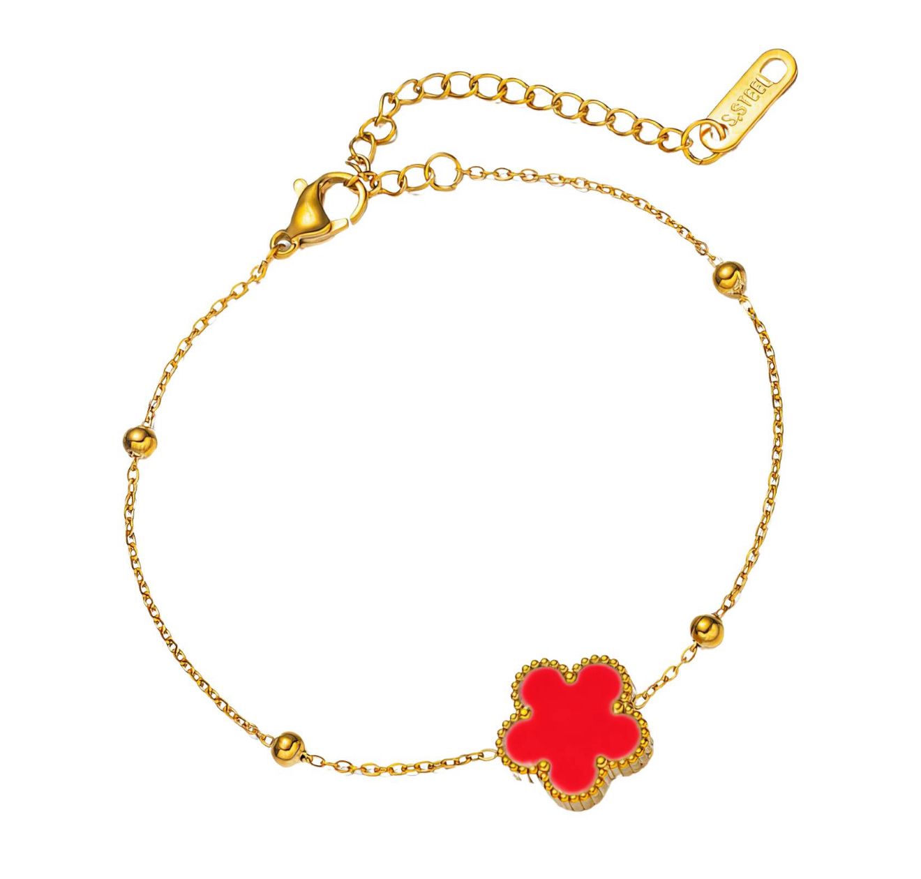 Flower - Bracelet, Steel Plated with 18K Gold