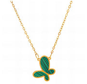 Butterfly” Necklace, Steel Plated with 18K Gold